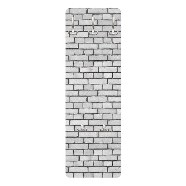 Wieszak ścienny - Biała ściana z kamienia łupanego
