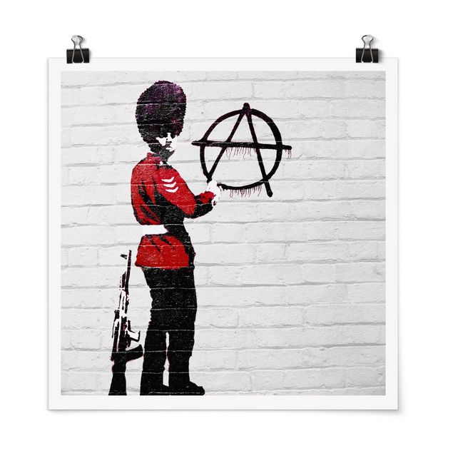 Obrazki czarno białe Anarchist Soldier - Brandalised ft. Graffiti by Banksy