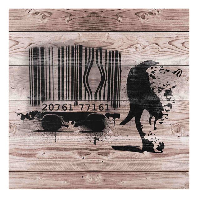 Obraz brązowy Barcode Leopard - Brandalised ft. Graffiti by Banksy