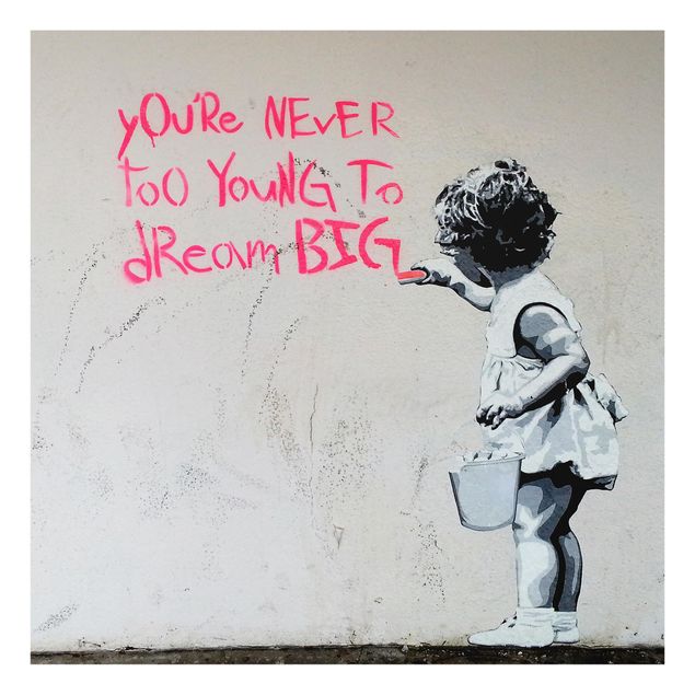 Czarno białe obrazy Dream Big - Brandalised ft. Graffiti by Banksy