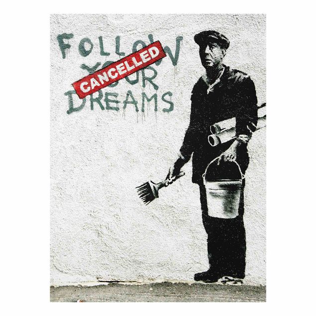 Czarno białe obrazki Follow Your Dreams - Brandalised ft. Graffiti by Banksy