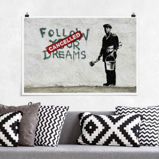 Nowoczesne obrazy do salonu Follow Your Dreams - Brandalised ft. Graffiti by Banksy