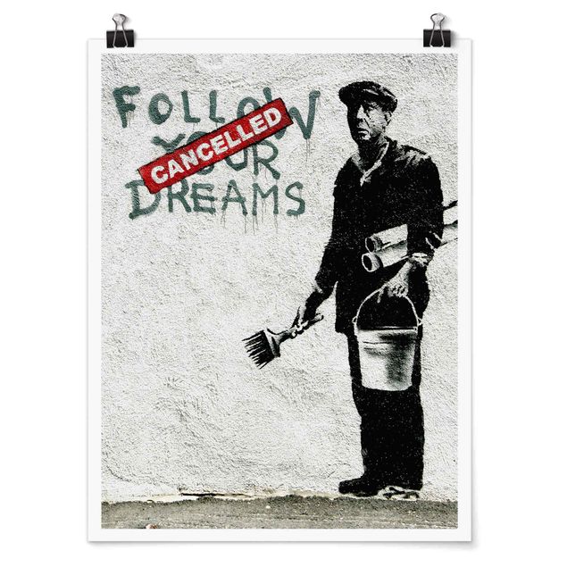 Czarno białe obrazy Follow Your Dreams - Brandalised ft. Graffiti by Banksy