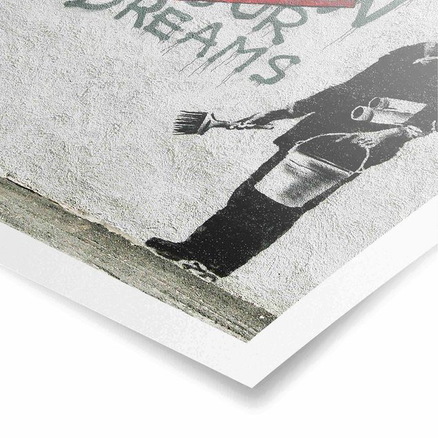 Plakaty czarno białe Follow Your Dreams - Brandalised ft. Graffiti by Banksy