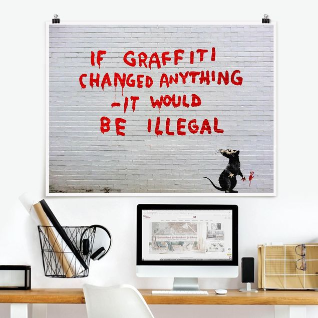 Obrazy do salonu nowoczesne If Graffiti Changed Anything - Brandalised ft. Graffiti by Banksy