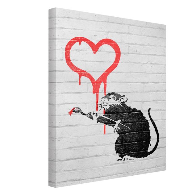Czarno białe obrazki Love Rat - Brandalised ft. Graffiti by Banksy