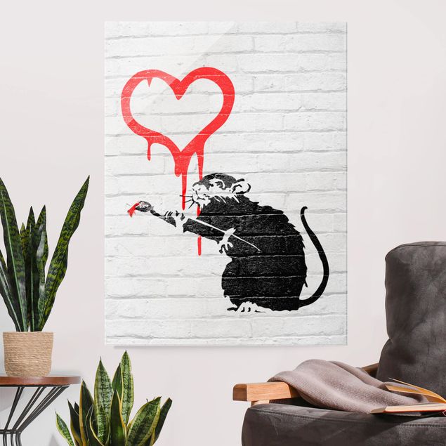 Obrazy na szkle portret Love Rat - Brandalised ft. Graffiti by Banksy