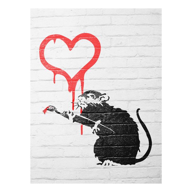 Czarno białe obrazy Love Rat - Brandalised ft. Graffiti by Banksy