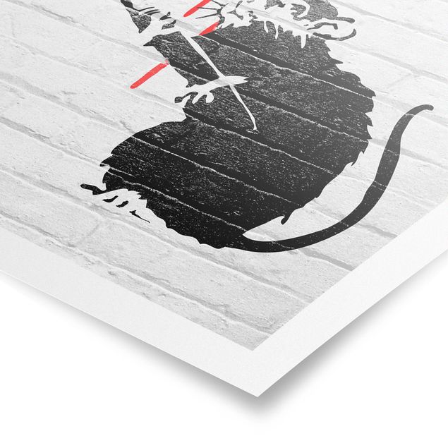 Plakaty czarno białe Love Rat - Brandalised ft. Graffiti by Banksy