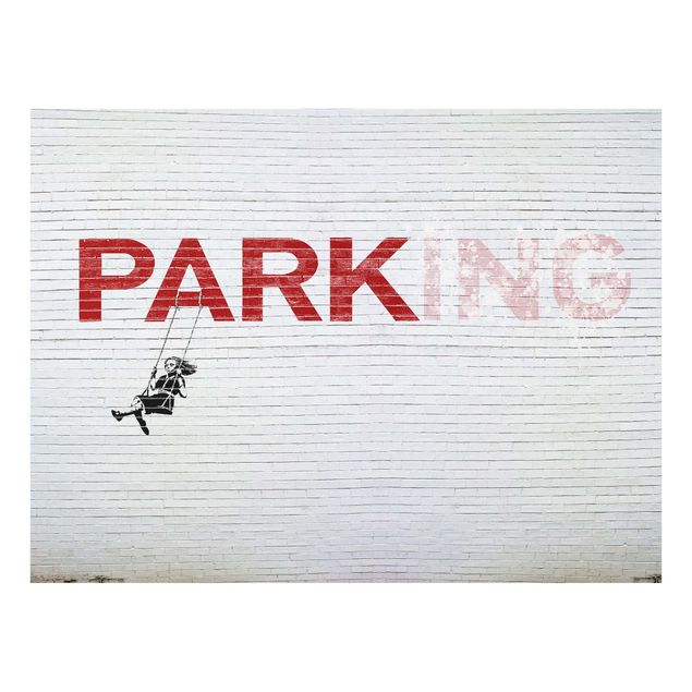 Obrazki czarno białe Swing Girl - Brandalised ft. Graffiti by Banksy