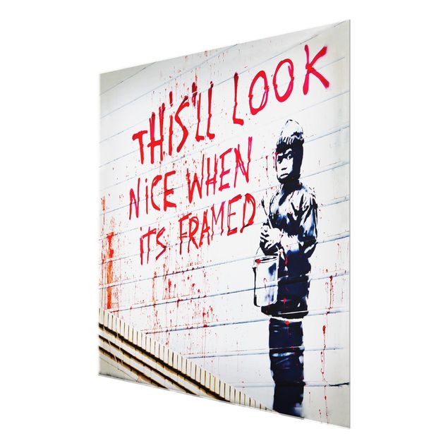 Obrazy na szkle czarno białe Nice When Its Framed - Brandalised ft. Graffiti by Banksy