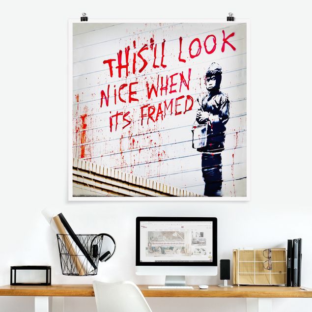 Obrazy do salonu nowoczesne Nice When Its Framed - Brandalised ft. Graffiti by Banksy
