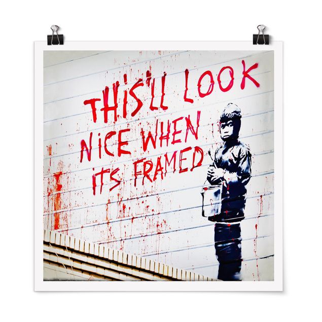 Czarno białe obrazki Nice When Its Framed - Brandalised ft. Graffiti by Banksy
