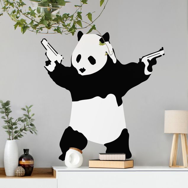 Naklejki na ścianę panda Panda With Guns - Brandalised ft. Graffiti by Banksy