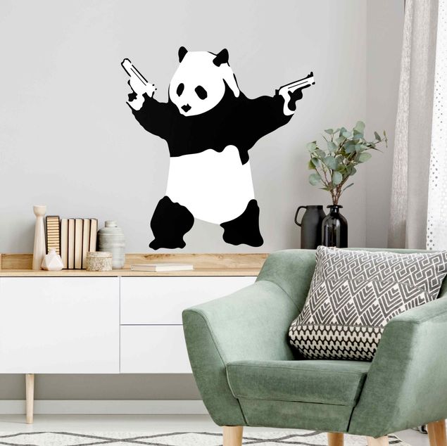 Naklejka na ścianę - Panda With Guns - Brandalised ft. Graffiti by Banksy