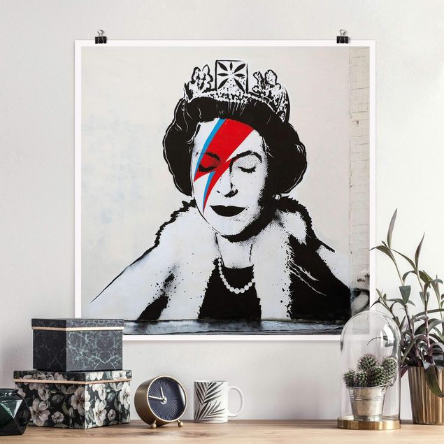 Nowoczesne obrazy do salonu Queen Lizzie Stardust - Brandalised ft. Graffiti by Banksy