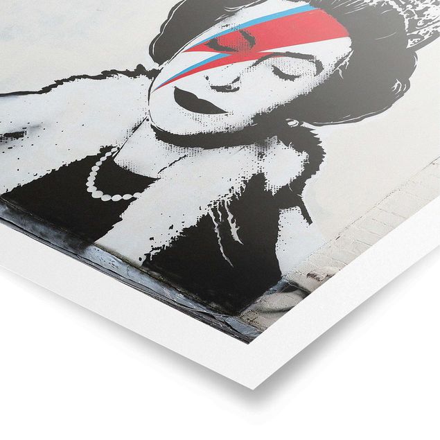 Czarno białe plakaty Queen Lizzie Stardust - Brandalised ft. Graffiti by Banksy