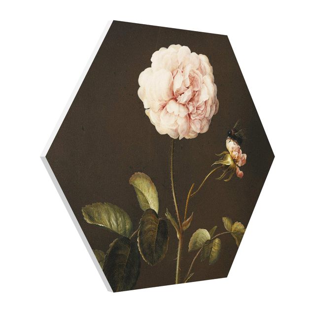 Obrazy kwiatowe Barbara Regina Dietzsch - French Rose with Bumblebee