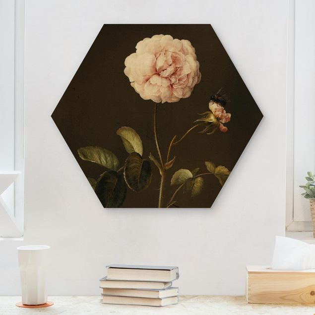 Nowoczesne obrazy do salonu Barbara Regina Dietzsch - French Rose with Bumblebee
