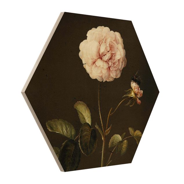Obrazy motywy kwiatowe Barbara Regina Dietzsch - French Rose with Bumblebee