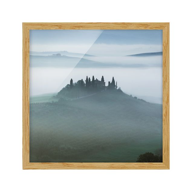 Obrazy krajobraz Dom wiejski we mgle