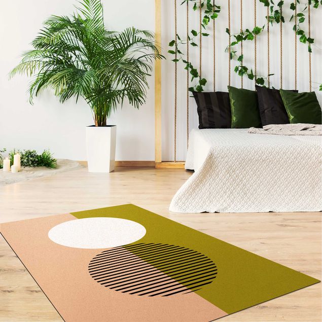 nowoczesny dywan abstrakcyjny Bauhaus Ulm zielony
