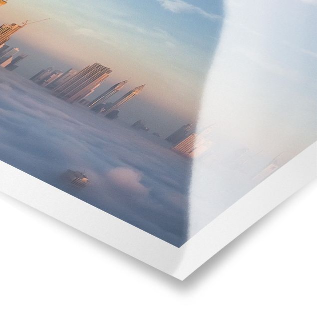 Plakaty architektoniczne Dubaj ponad chmurami