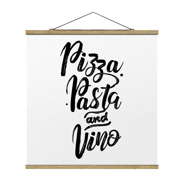 Czarno białe obrazy Pizza Pasta i Vino
