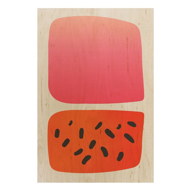Obrazy Abstrakcyjne kształty - Melon i róż