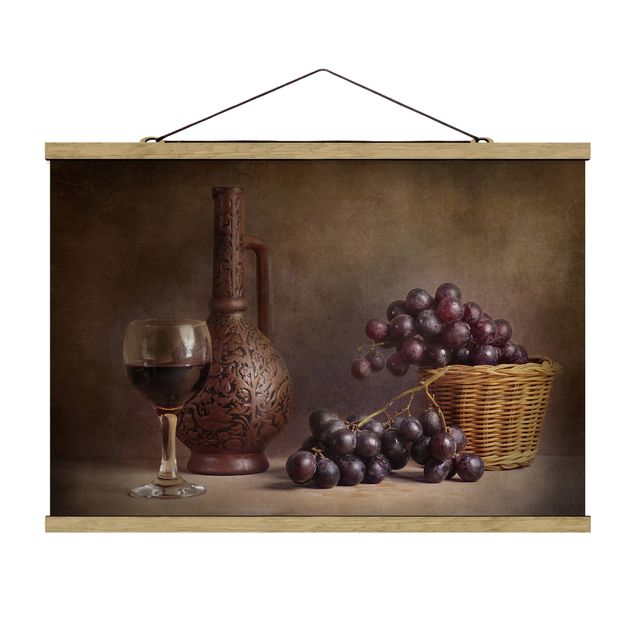 Obraz brązowy Nieruchome życie z winogronami