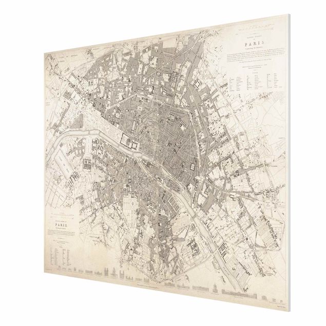 Obrazy vintage Mapa miasta w stylu vintage Paryż