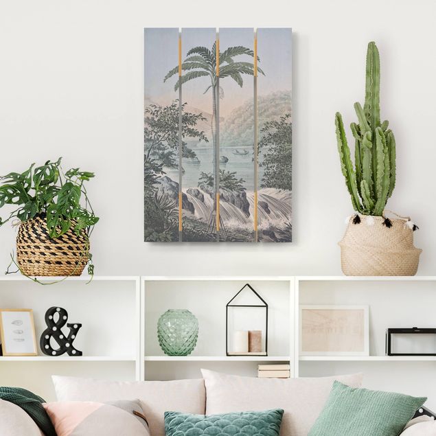 Andrea Haase obrazy  Ilustracja w stylu vintage - Pejzaż z drzewem palmowym