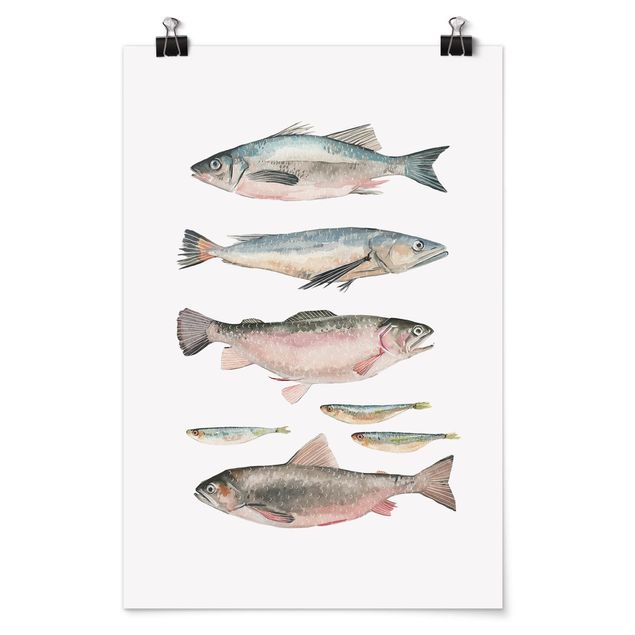 Obrazy ryby Siedem rybek w akwareli I