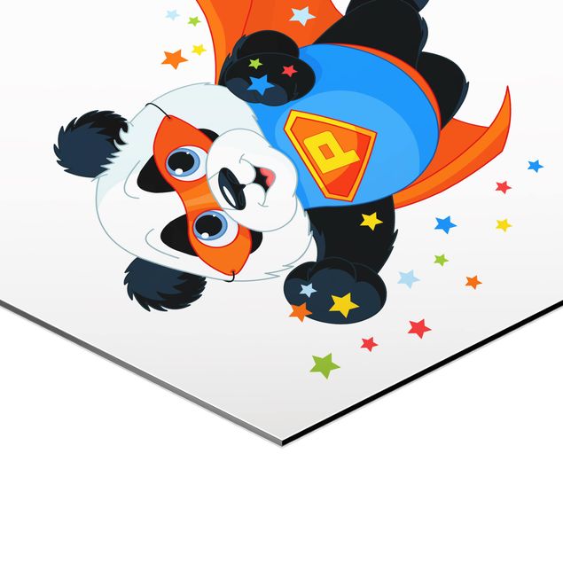 Obraz heksagonalny z Alu-Dibond - Super Panda