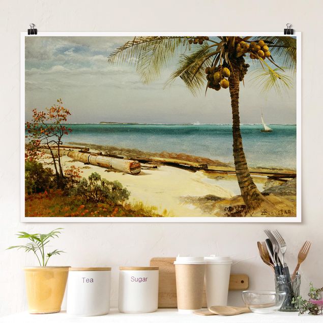 Obrazy do salonu nowoczesne Albert Bierstadt - Wybrzeże w tropikach