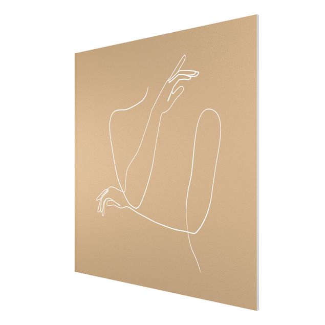 Obrazy nowoczesny Line Art Ręce kobiety beżowy