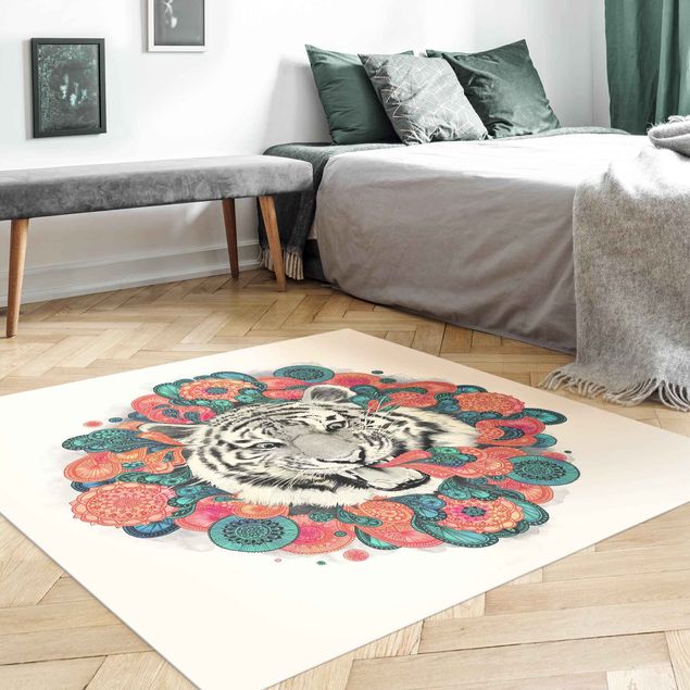 dywan zewnetrzny Ilustracja tygrysa Rysunek mandala paisley