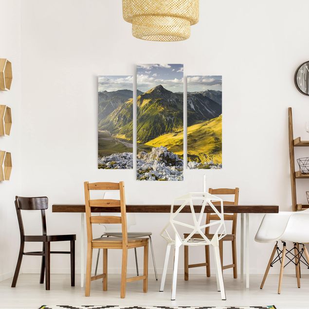 Obrazy do salonu nowoczesne Góry i dolina w Alpach Lechtalskich w Tyrolu