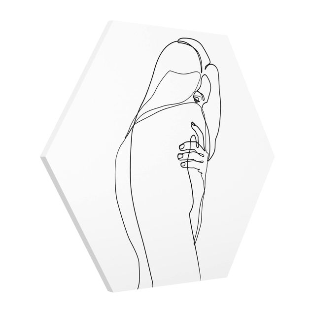 Obrazy portret Line Art Woman Nude Shoulder czarno-biały