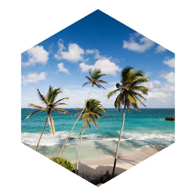 Sześciokątna tapeta samoprzylepna - Plaża na Barbadosie