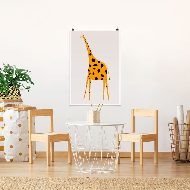 Nowoczesne obrazy Żółta żyrafa