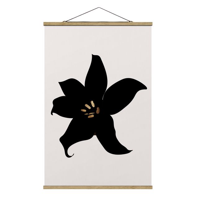 Nowoczesne obrazy Graficzny świat roślin - Orchidea czarno-złota