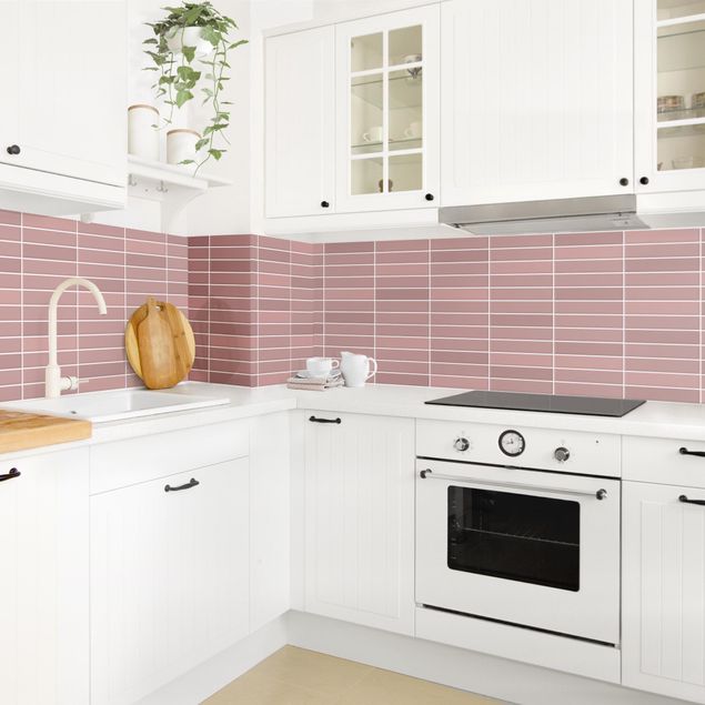 Panele szklane do kuchni Metro Tiles - Old Pink