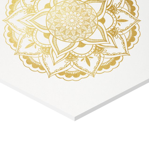 Obrazy na ścianę Mandala Flower Sun Illustration Set Złoto