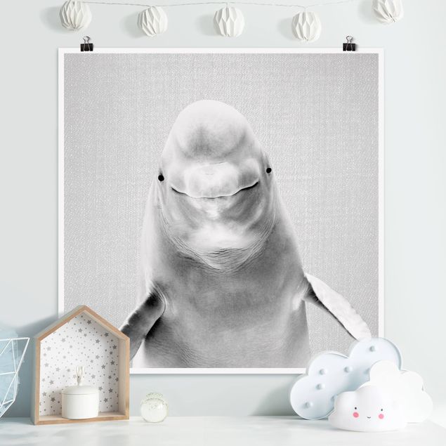 Pokój niemowlęcy Beluga Whale Bob Black And White