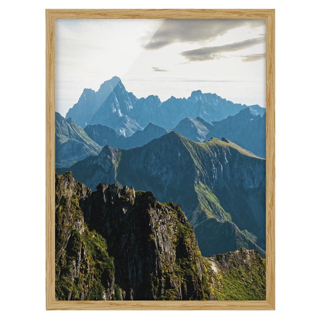 Obrazy w ramie do łazienki Góry na Lofotach