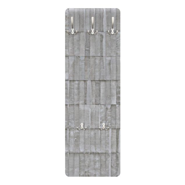 Wieszak ścienny - Tapeta z betonową cegłą