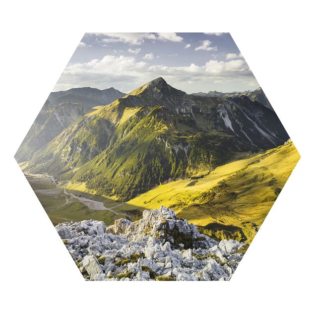 Obrazy na ścianę krajobrazy Góry i dolina w Alpach Lechtalskich w Tyrolu