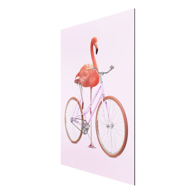 Nowoczesne obrazy Flamingo z rowerem