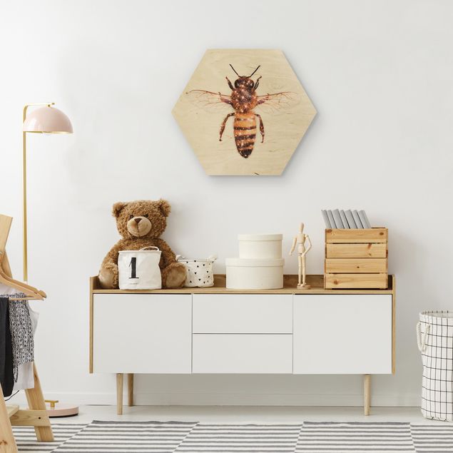 Obrazy nowoczesny pszczoła z brokatem